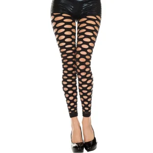 legging preto justo sexy vazado rasgado efeito fashion ajustado cintura alta elastano nylon respirável versátil moderno