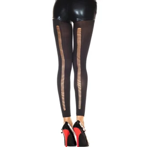 legging preto fino opaco moderno recortes costas efeito rasgado ajustado cintura alta modelagem sexy versátil nylon elastano