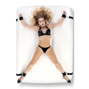 Algemas Ajustáveis Removíveis Mosquetões Metal Nylon ABS Correias Longas Cruzadas Embaixo Cama Fixação Transversal Máscara Fetichista 270cm