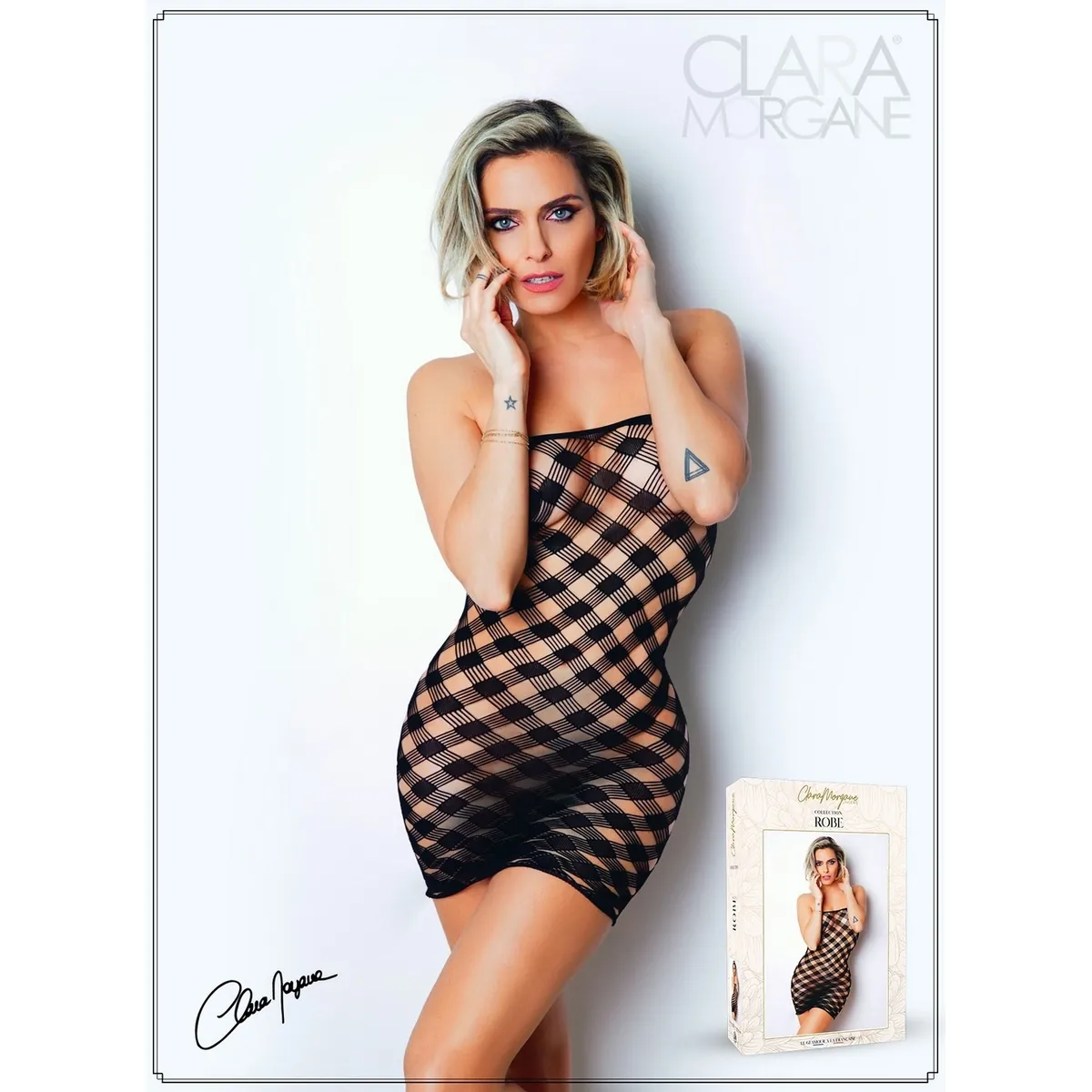 mini vestido preto malha rede xadrez alças finas decote quadrado tecido elástico poliamida elastano silhueta ajustada sensual festa