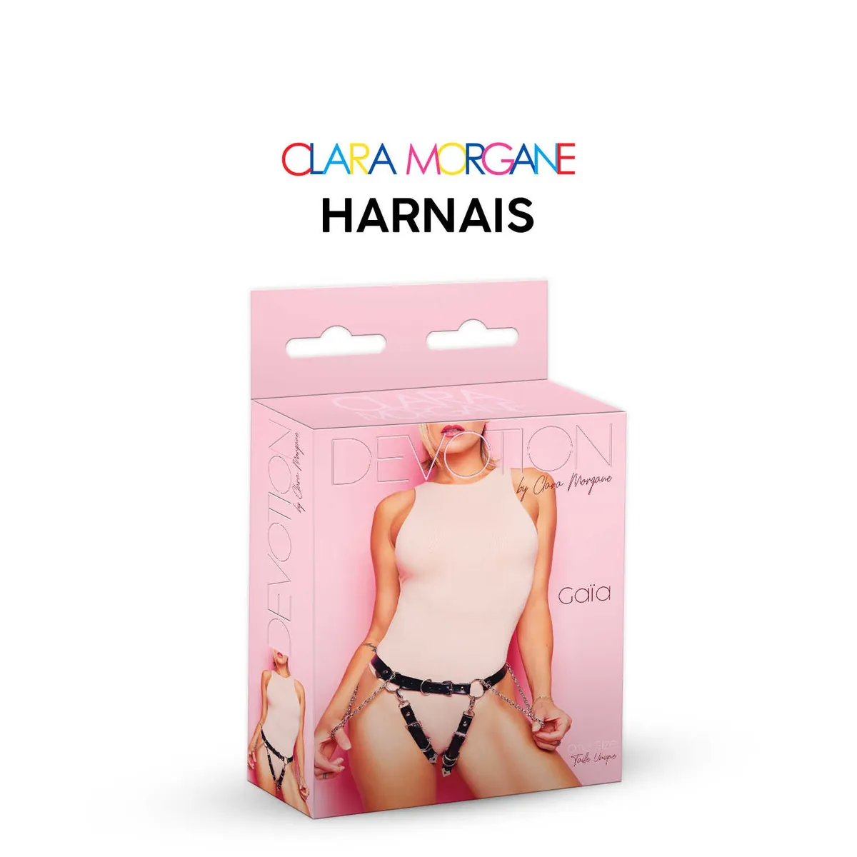 Arnês Gaia Clara Preto Couro Sintético Tiras Fechos Metálicos Correntes Quadris Virilha Calcinha Sensual Ajustável Sedutor Minimalista - Image 3