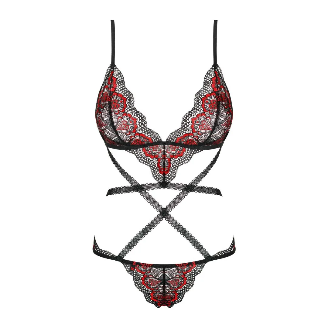 Body Megies renda macia preto vermelho alças decorativas ligadas fechos ajustáveis ajuste perfeito conforto poliamida elastano - Image 8