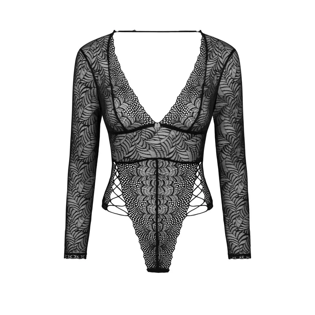 corpo renda preto sensual sexy corte cativante fecho virilha laço quadris toque tentador pingente elegante seios alça ajustável removível costas - Image 8