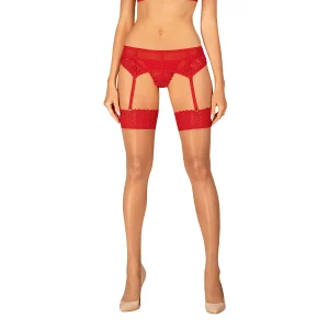 meias bege ligeiramente transparentes translúcidas rendadas vermelhas sofisticadas sensuais sedutoras realçadoras afinadoras elásticas confortáveis poliamida elastano