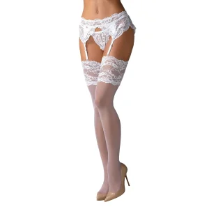 meias brancas transparentes delicadas sexy rendadas bordadas liga larga modeladora pernas malha nylon elastano sensual elegante nupcial noiva festa sedutora