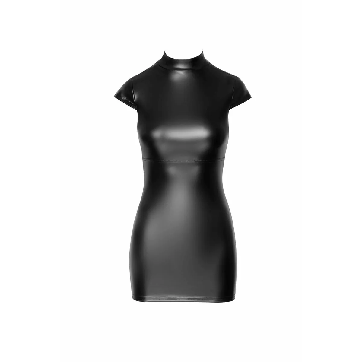 mini vestido aparência molhada elástico justo brilho sensual mangas capuz gola alta frente fechada costas aberta amarração nádegas ajuste cintura - Image 5