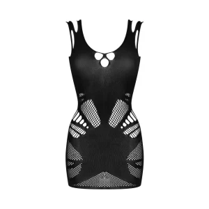 vestido preto leve malha transparente alças duplas tecido flexível poliamida elastano sensual noite quente verão elegante ajustado respirável europeu