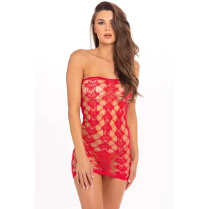vestido tubo malha elástica justo corpo vermelho coração bordado ombros descobertos sensual sexy composição nylon elastano