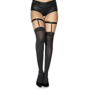 cinta liga meias pretas opacas 70denier nylon100 elasticas confortaveis sensuais elegantes resistentes duraveis acabamento costura reforcada