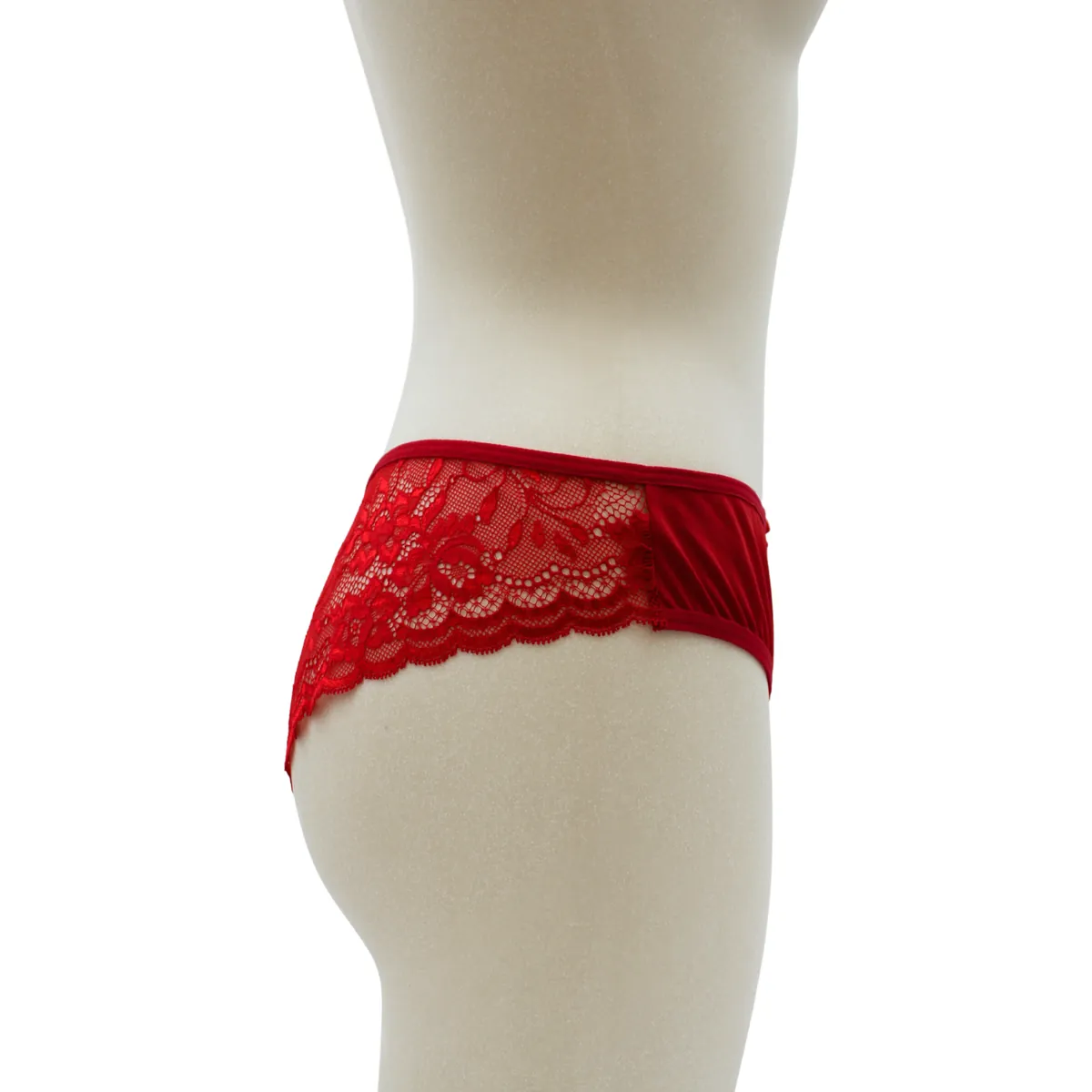 calcinha vermelha renda cetim laço frente opaca traseira floral delicada sensual elegante confortável cavado lisonjeiro uso diário poliamida elastano - Image 6