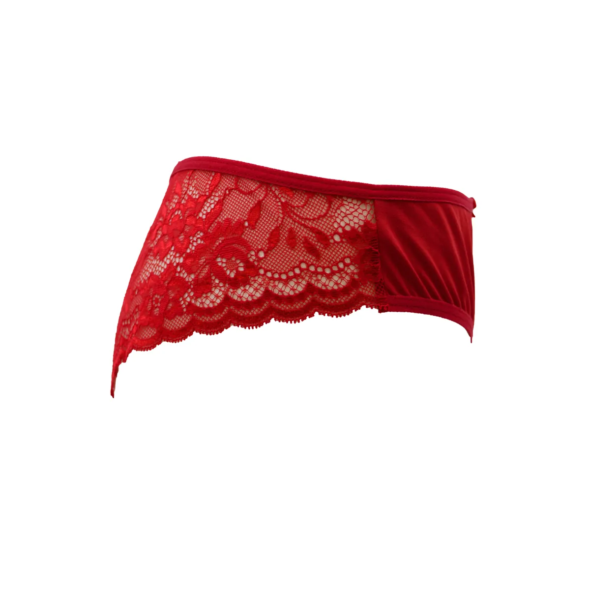 calcinha vermelha renda cetim laço frente opaca traseira floral delicada sensual elegante confortável cavado lisonjeiro uso diário poliamida elastano - Image 8