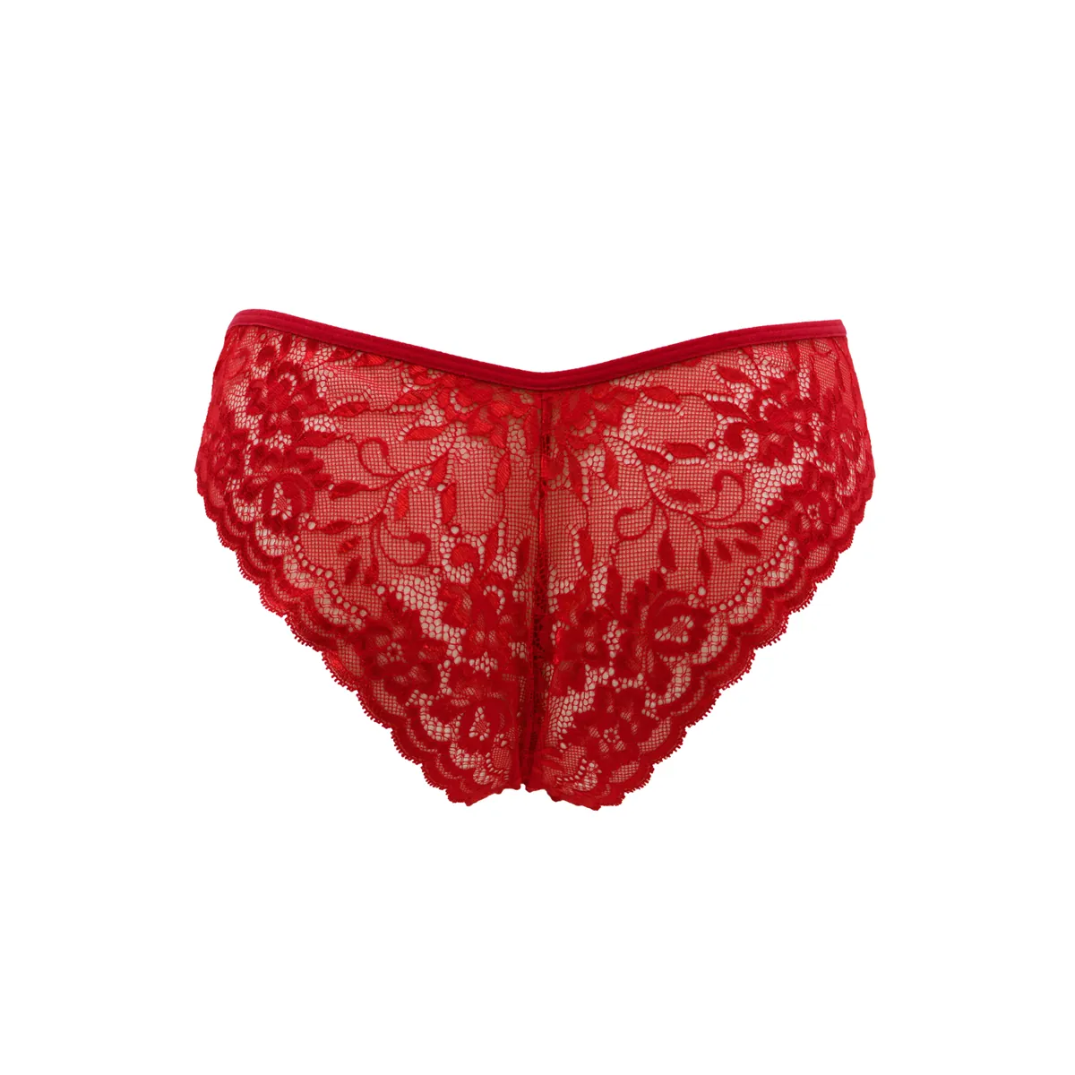 calcinha vermelha renda cetim laço frente opaca traseira floral delicada sensual elegante confortável cavado lisonjeiro uso diário poliamida elastano - Image 9