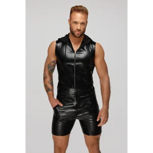 top sem mangas zíper capuz transparente estampa cobra aspecto molhado elástico powernet ajustado sexy colado brilho poliéster elastano revestido polímero