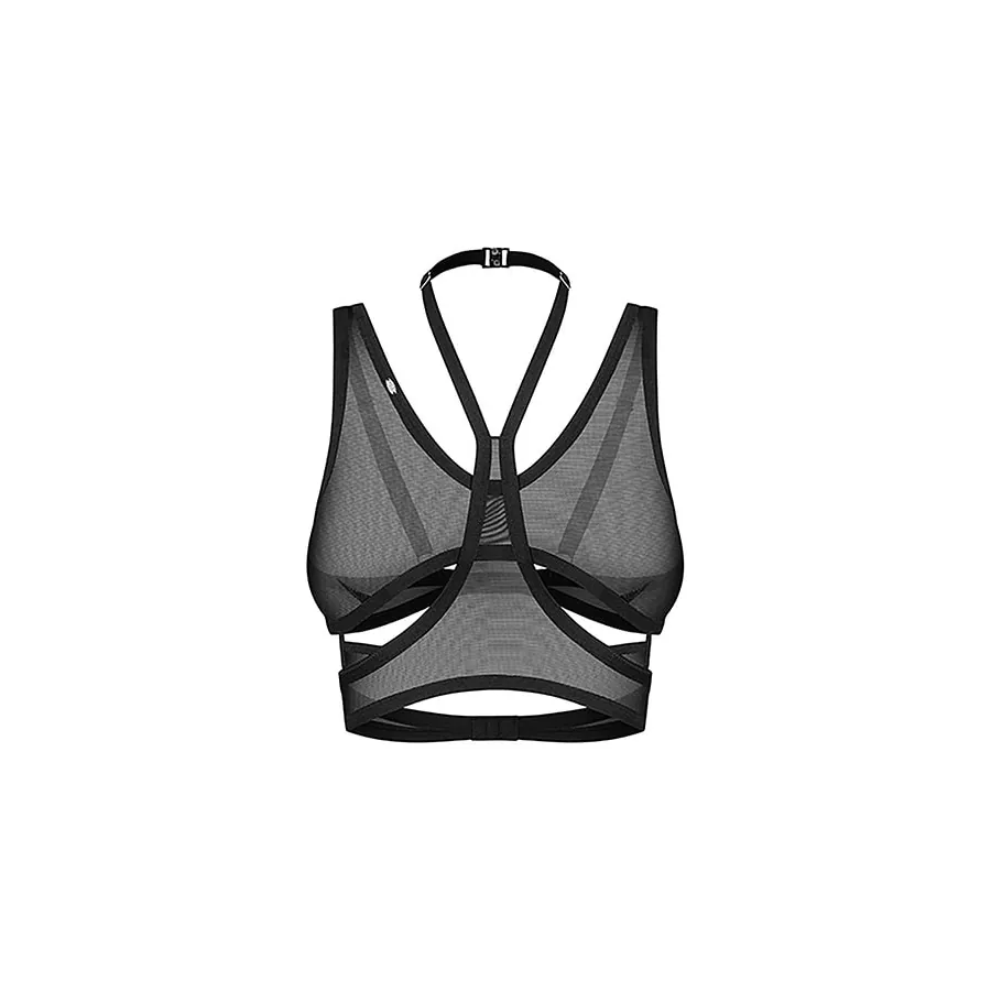 top preto malha transparente recortes geométricos dramáticos bordas precisão fecho ajustável três etapas busto cintura alças personalizáveis decote enfeite chamativo - Image 2