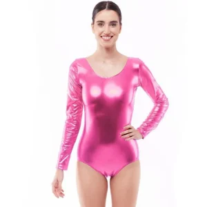 Body Rosa Metalizado para mulher
