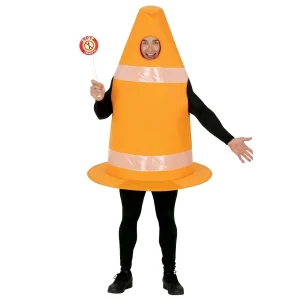 Fato de Cone de Tráfego Divertido para adulto