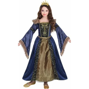 Fato de Rainha Medieval com Pelo para menina