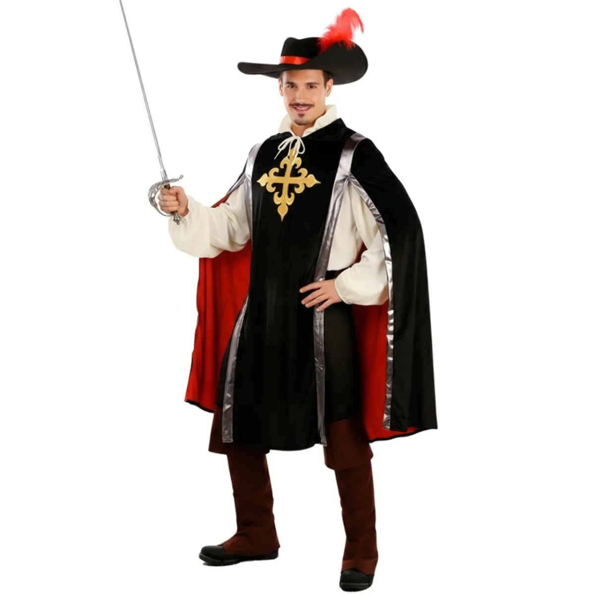 Fato de Mosqueteiro Negro para adulto - Image 2