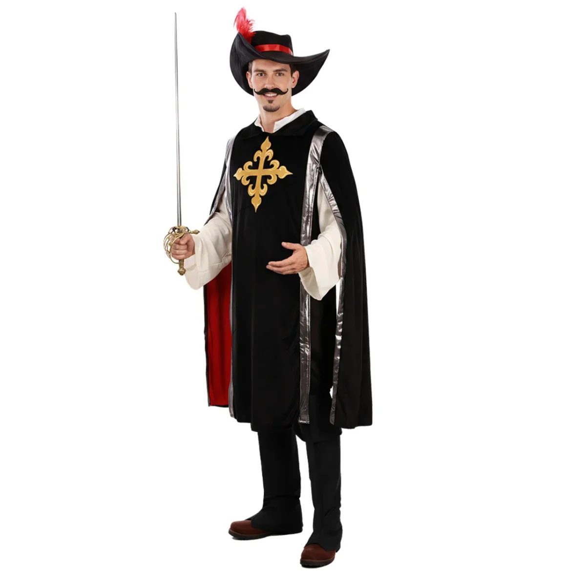 Fato de Mosqueteiro Negro para adulto - Image 3