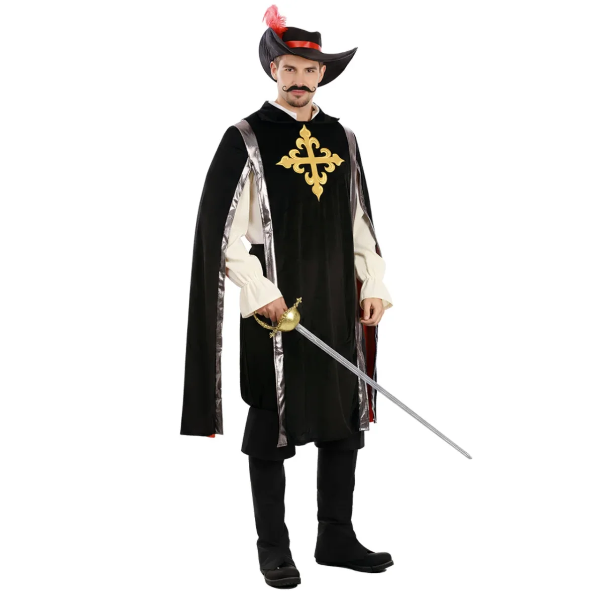 Fato de Mosqueteiro Negro para adulto - Image 4