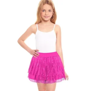 Saia Brilhante Fúcsia Infantil
