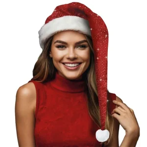 Gorro de Pai Natal Comprido Glitter