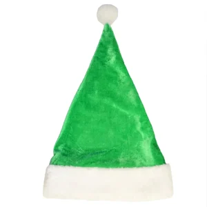 Gorro de Pai Natal Verde Veludo infantil