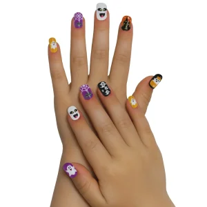 Kit de 12 Unhas Halloween Fantasmas infantil
