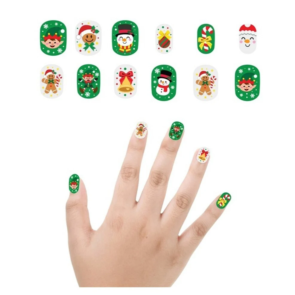 Kit de 12 Unhas de Natal Elfo