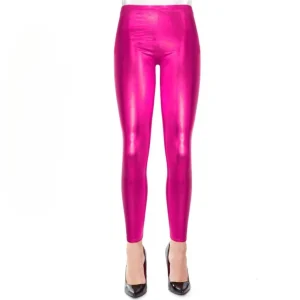 Leggings Metalizadas Fúcsia para Adulto