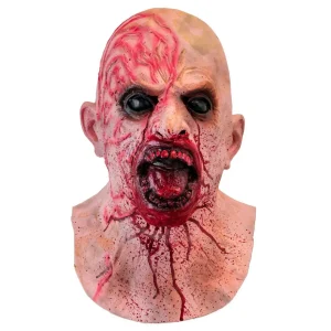 Máscara de látex de Zombie Sangrento com Pescoço