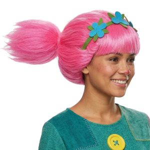 Peruca de Troll Poppy Rosa