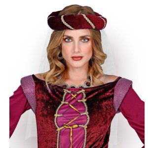 Toucado Medieval Bordeaux com Véu
